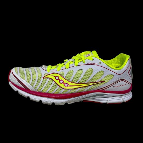 Saucony Kivara 3 Pro Grid Running Shoes Womens 9 1/2 White Yellow 4.80=I.10.3 - Picture 1 of 12